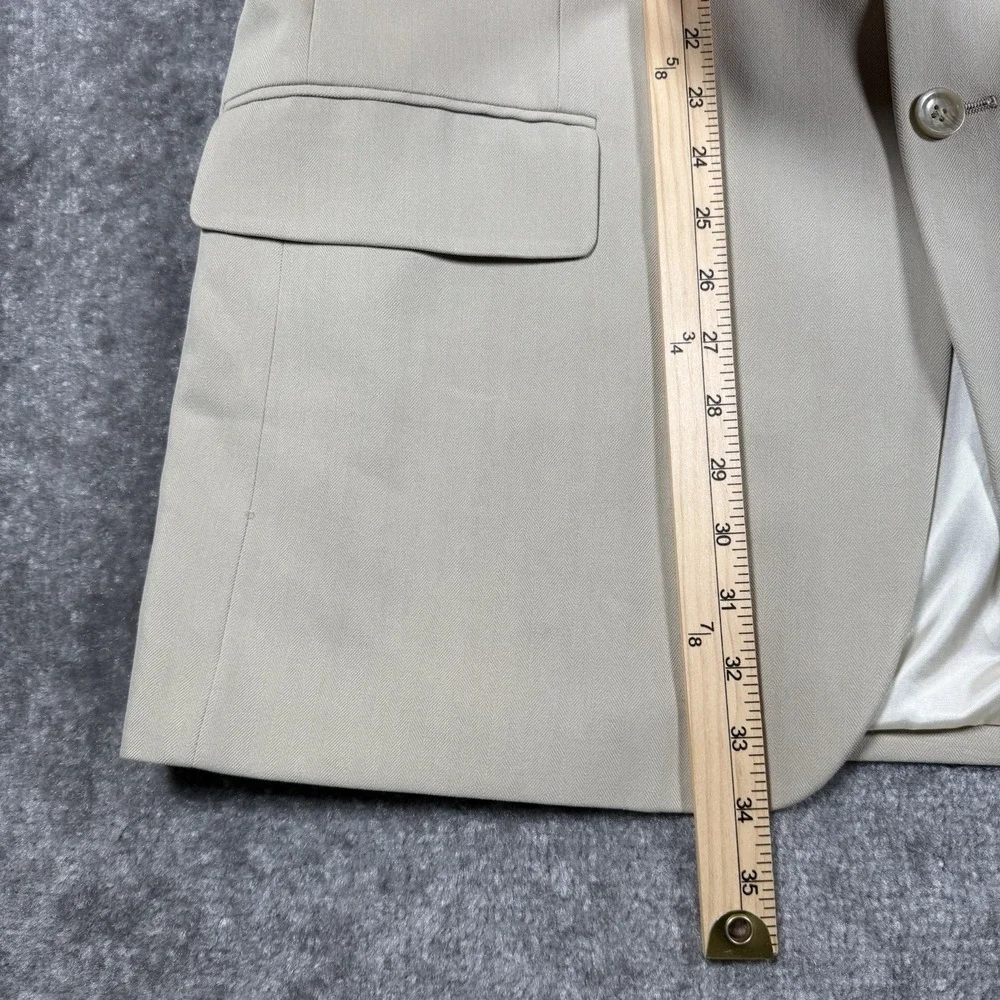 Oscar De La‎ Renta Men's 100% Silk Sport Coat Jacket Blazer Beige Size 46L